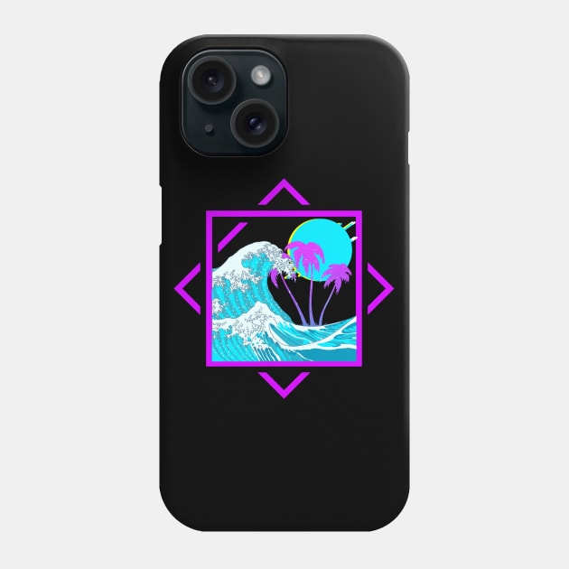 Vaporwave Aesthetic Great Wave Off Kanagawa Paradise Sunset Otaku Gift Phone Case by VaporwaveAestheticDreams