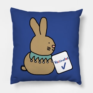 Funny Bunny with Vaccinated Sign Pillow