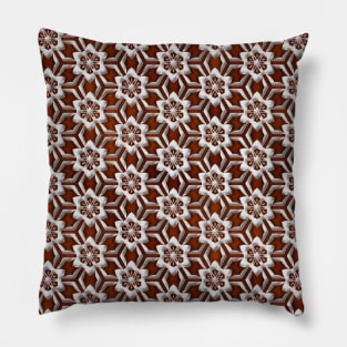 Vintage grungy and floral geometric repeated pattern Pillow