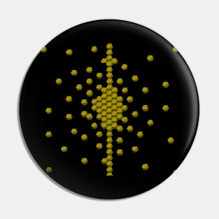 Unruly 3D Hexagons Pattern in Yellow Pin