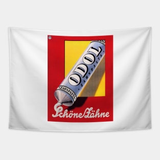 ODOL ZAHNPASTA Beautiful Teeth Retro Deutsch Toothpaste Advertisement Tapestry