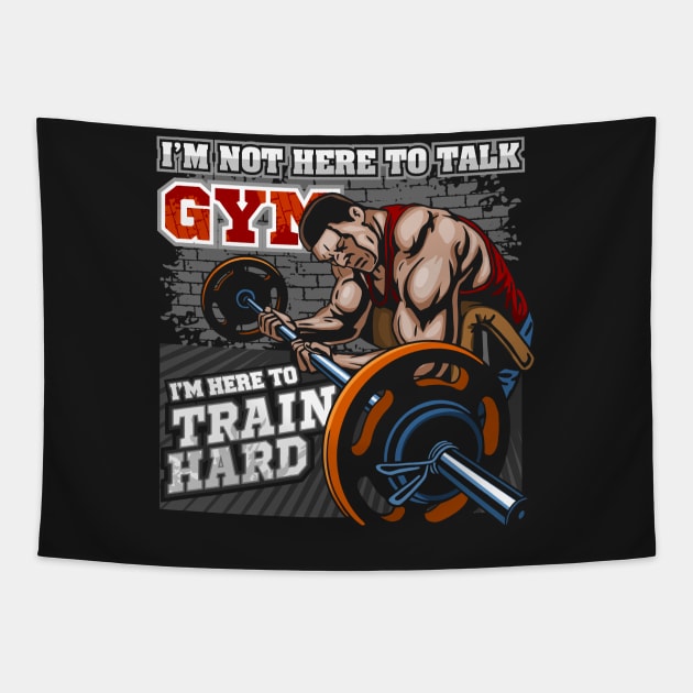 Train Hard Bodybuilding Tapestry by RadStar