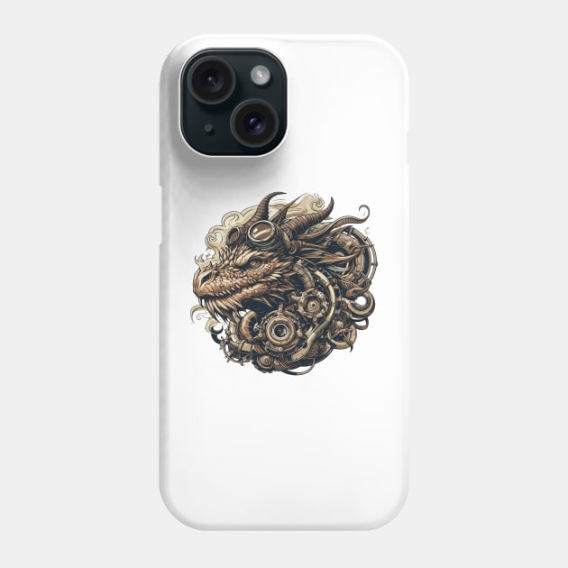 Untamed Steampunk Fantasy Dragon Phone Case by Organicgal Graphics