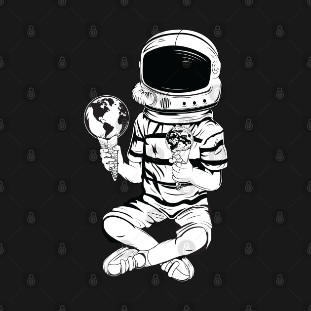 Astronaut With Two Ice Creams by thebuniverse