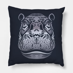 Hippopotamus Face Pillow