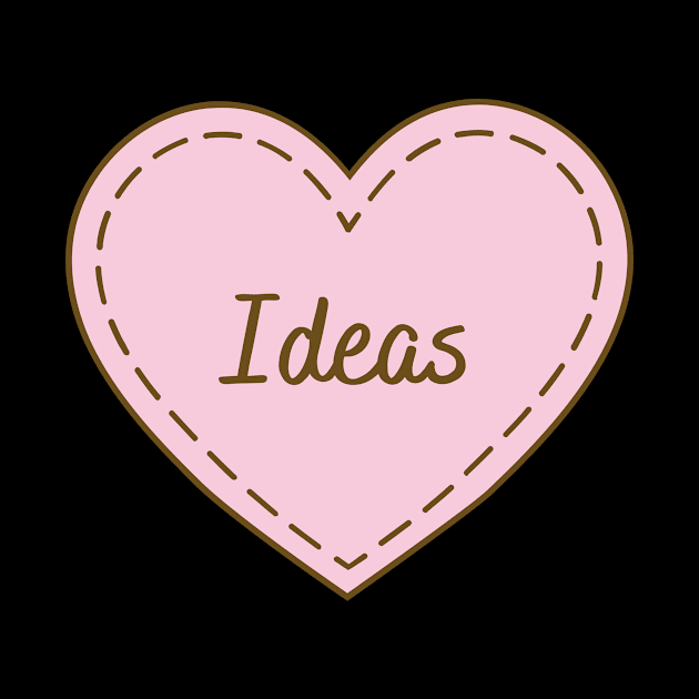 I Love Ideas Simple Heart Design by Word Minimalism