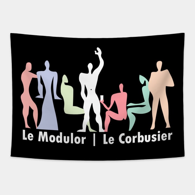 Le Corbusier Modulor Pastel Party Tapestry by SLGA Designs