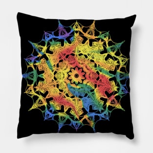 Subtle Tie Dye Mandala Flag Pillow