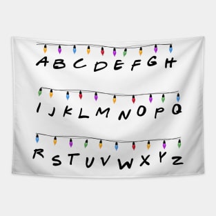 Alphabet Christmas lights message Tapestry