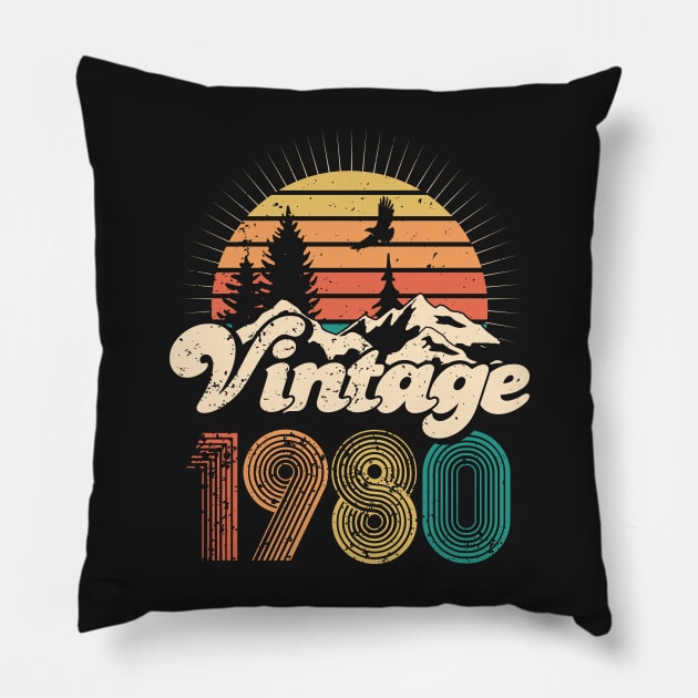 40th birthday gifts for men and women 1980 gift 40 years old Pillow by Cheesybee