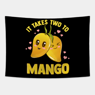 It Takes Two To Mango Funny Fruit Tango Pun Tapestry