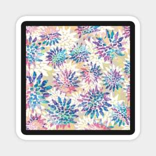 Pretty Painted Tie Dye Flowers - Digitally Illustrated Abstract Flower Pattern for Home Decor, Clothing Fabric, Curtains, Bedding, Pillows, Upholstery, Phone Cases and Stationary Magnet