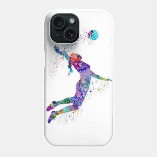 Volleyball Girl Watercolor Painting Art Print Sports Gifts Phone Case