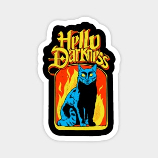 Hello Darkness - Black Cat Magnet