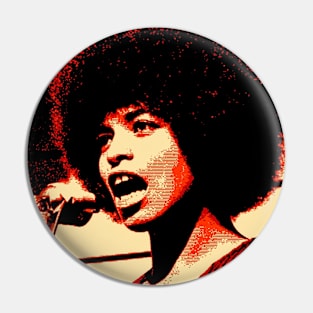 Angela Davis Resist (orange tone) Pin