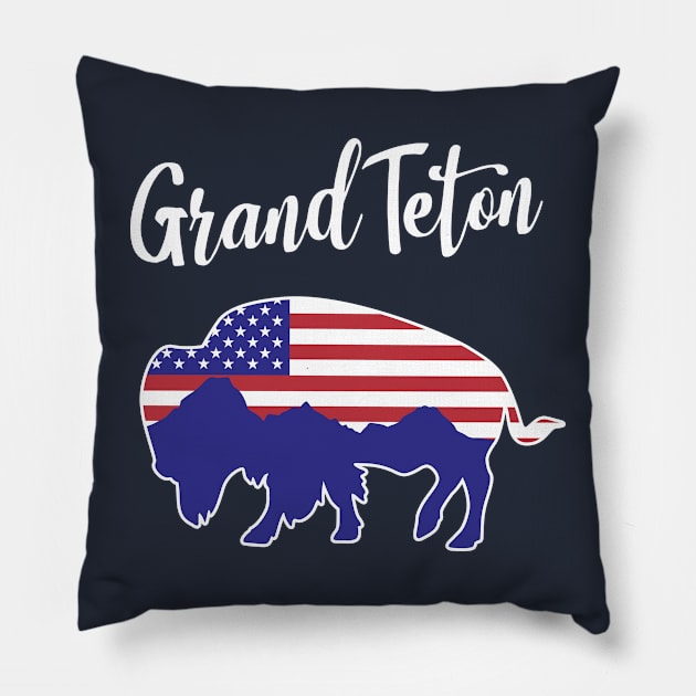 Grand Teton National Park T-Shirt Pillow by Terrybogard97