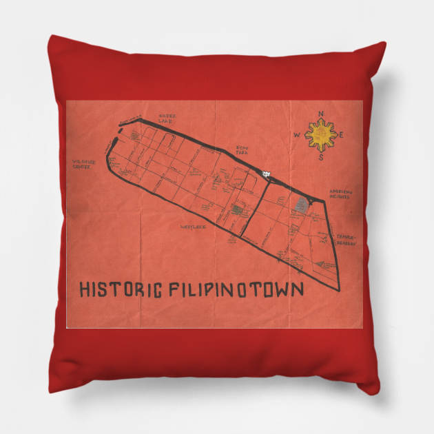 Historic Filipinotown Pillow by PendersleighAndSonsCartography