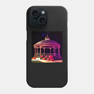 Gazebo in Town Square at Halloween - Pumpkins Phone Case