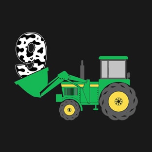 Kids 9th Birthday Boys 9 Year Old Farm Truck Tractor Party T-Shirt