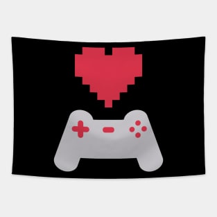 Minimalist Controller Love (Grey and Red) Tapestry