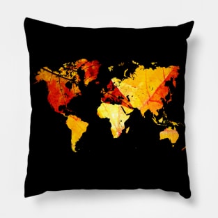 Autumn leaves world map Pillow