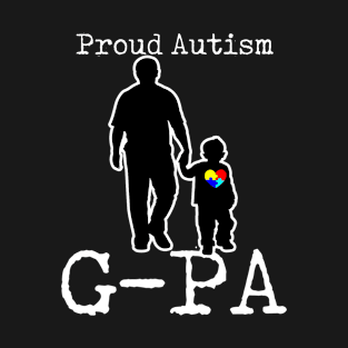 Proud Autism G-Pa And Son Puzzle Piece T-Shirt