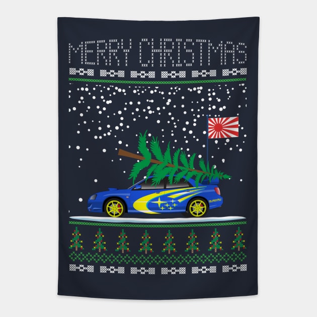 Subie JDM CHRISTMAS Tapestry by HSDESIGNS