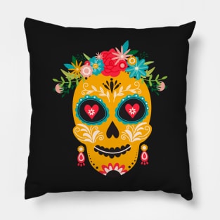 Dia de los muertes skull. Mexican Day of the Dead. Pillow