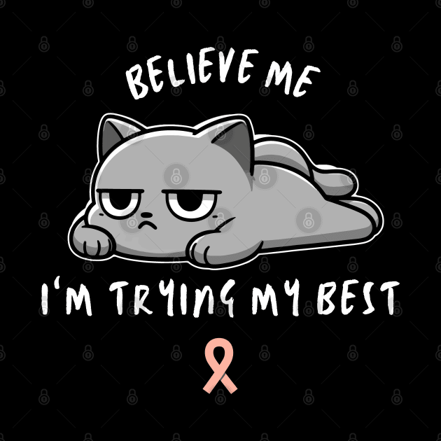 Uterine Cancer Warrior Cat With Awareness Ribbon by GiftTrend