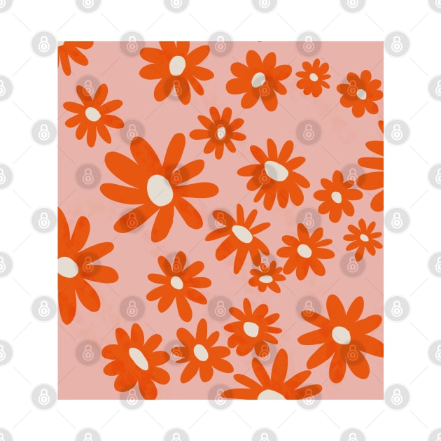 orange retro floral by edmproject