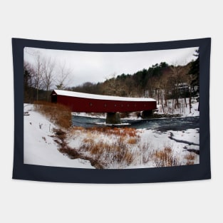 Covered Bridge In Connecticut Tapestry