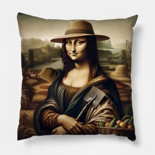 Mona Lisa's Call to Action: Cesar Chavez Day Pillow