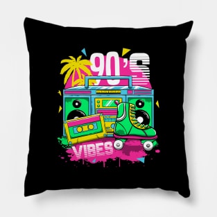 90s vibes 1990s nineties cassette tape vintage Pillow