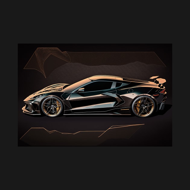 corvette c8 z06-black by PixelPusherArt