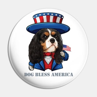 Cavalier King Charles Spaniel Dog Bless America Pin