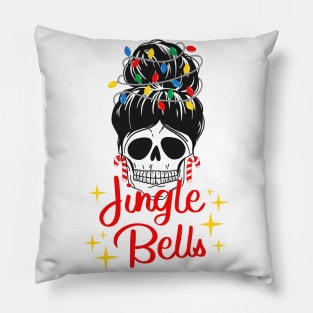 Red and Black Illustration Skull Pillow