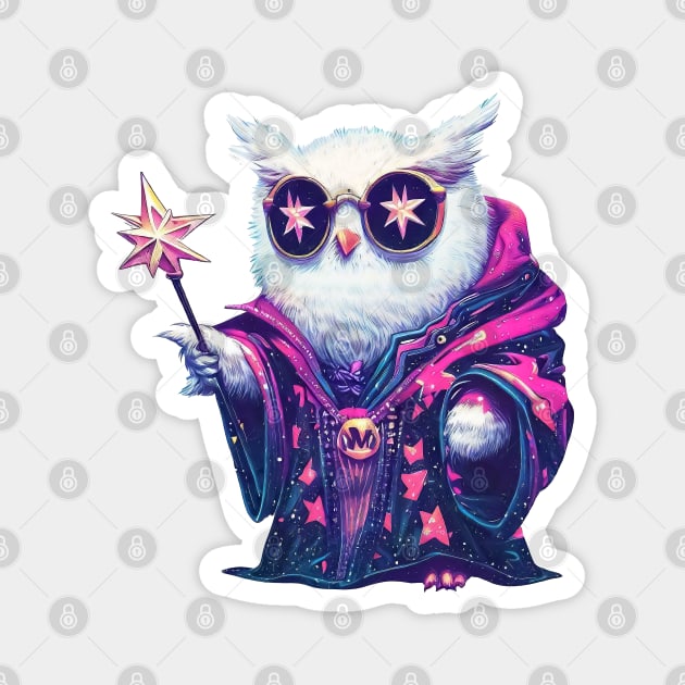 Fantasy owl wizard Magnet by TomFrontierArt