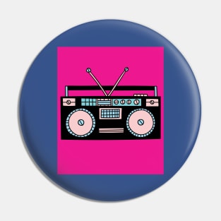 Old Colorful Stylish Retro Music Radios Pin