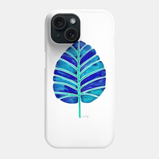 Blue Alocasia Phone Case by CatCoq