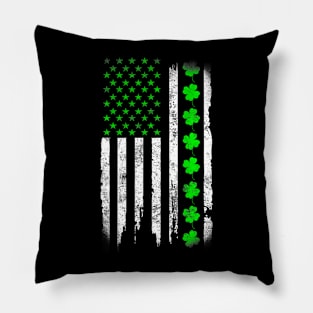 Irish US American Flag With  For St Patricks Day Pillow