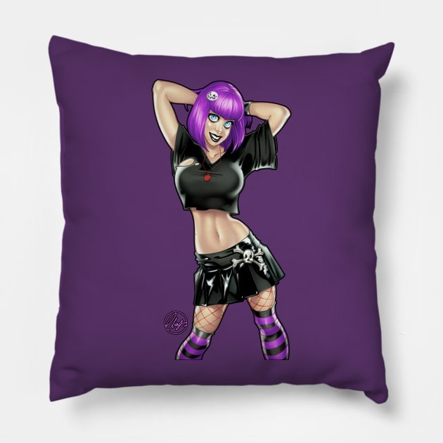 Goth Pinup girl Pillow by Eliaschatzoudis