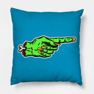 I'm with Stupid Undead Zombie Green Cartoon Retro Hand Pillow