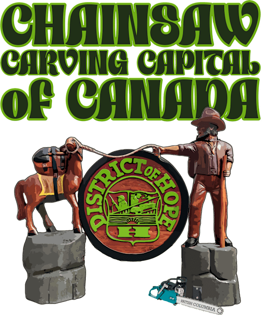 Hope BC - Chainsaw Carving Capital of Canada Kids T-Shirt by INLE Designs