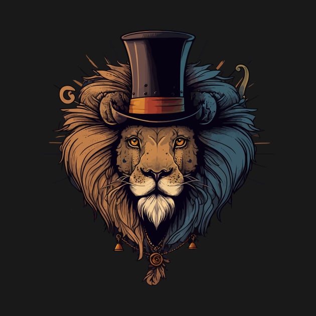 Lion wearing top hat by K3rst