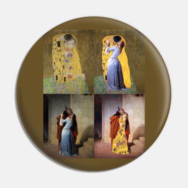 Klimt & Hayez kiss pop art Pin by Illusory contours