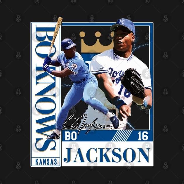 Bo Jackson Bo Knows Signature Vintage Legend Baseball Football Bootleg Rap Graphic Style by Koch Sean