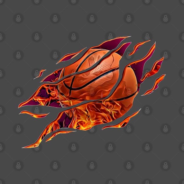 Basketball Flames by Lunarix Designs