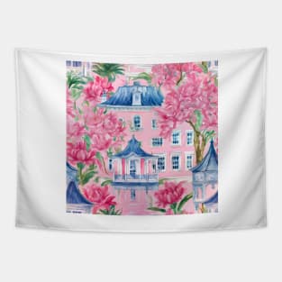 French chateau garden Tapestry