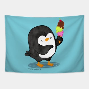 Penguin with Ice Cream Tapestry