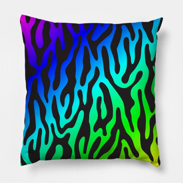 Psychedelic Black Tiger Design Pillow by Psychadelics